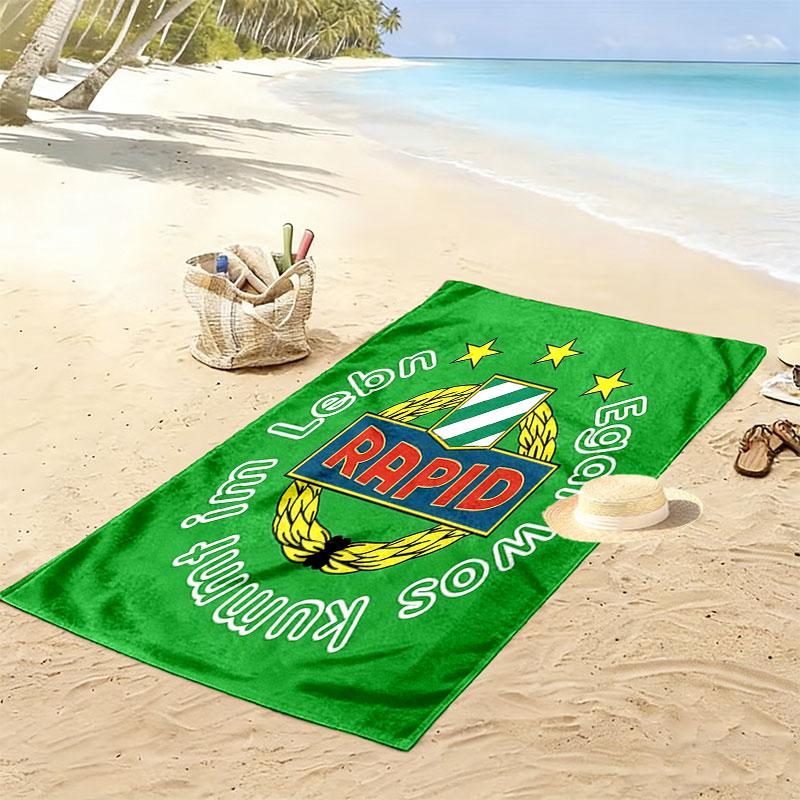 Toalla de Playa con Estampado del Logo del Rapid Viena, Toalla Grande Suave de Secado Rápido para Playa, Camping, Natación