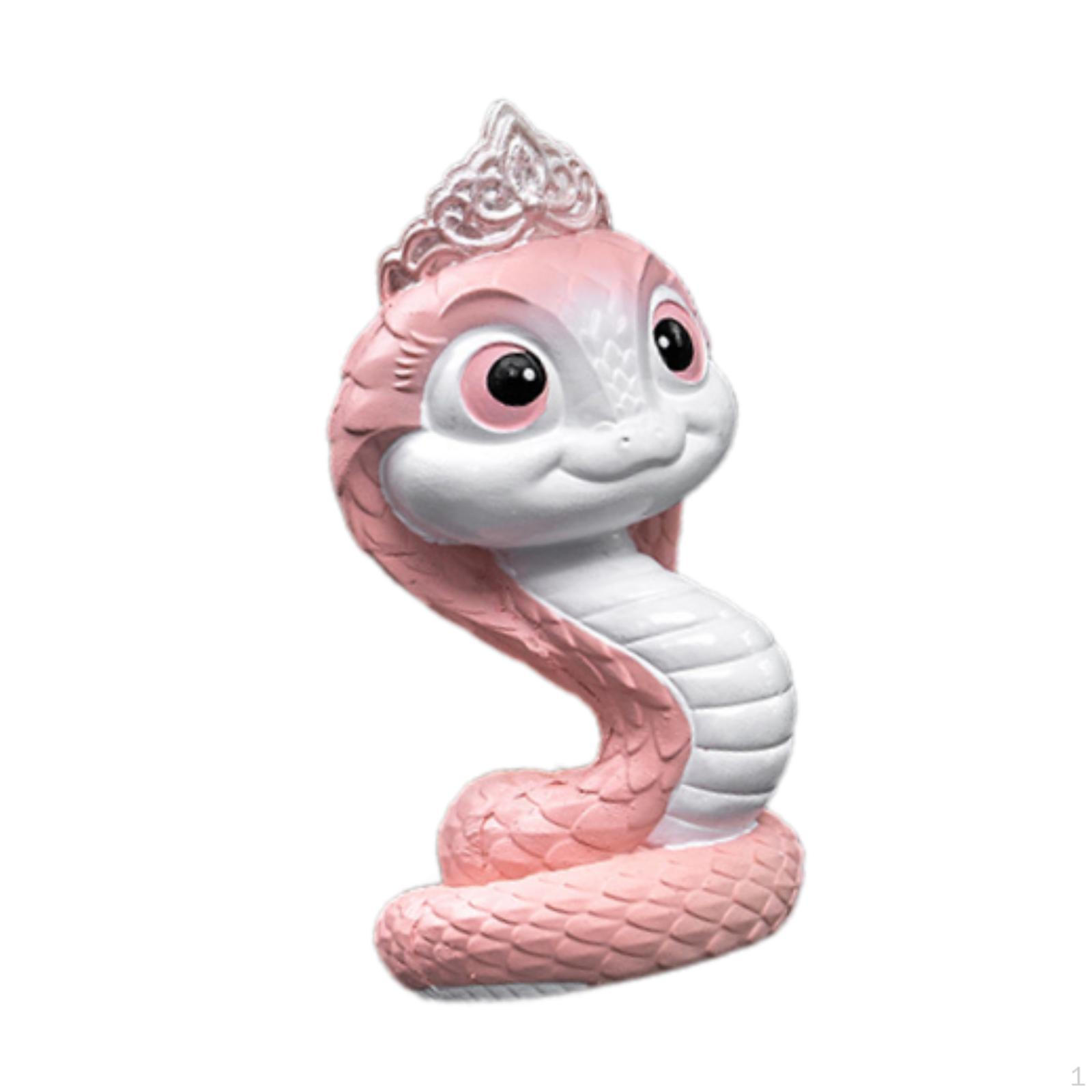 

Маленькая статуэтка змеи Китайский год, предметы коллекционирования Миниатюрная фигурка животного Мини 2.9x2.4x4.8cm Pink