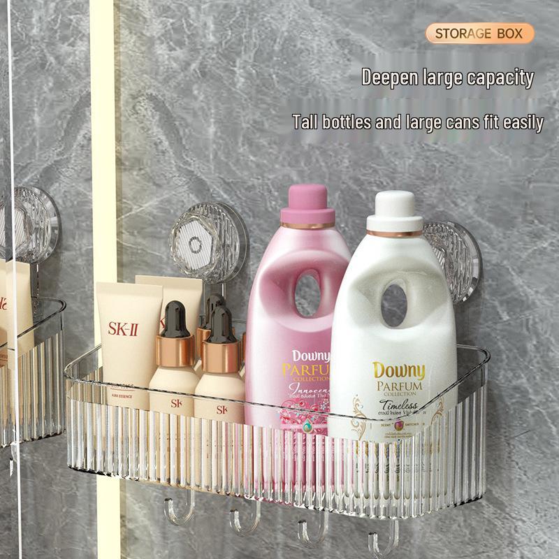Punch-Free Suction Cup Wall Rack for Bathroom - Cosmetics & Washstand Organizer