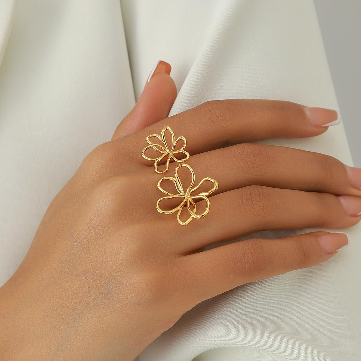 Gold Plated Polka Dot Flower Earrings for Women, Hollow & Colorfast, 2025 New Arrival