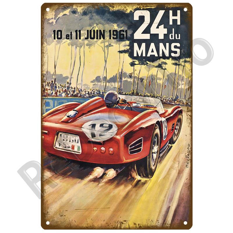 24 LeMans Car Retro Decorative House Metal Sign Plate Posters On The Wall Tin Sign Vintage Poster Decor Wall Art Room Decoration
