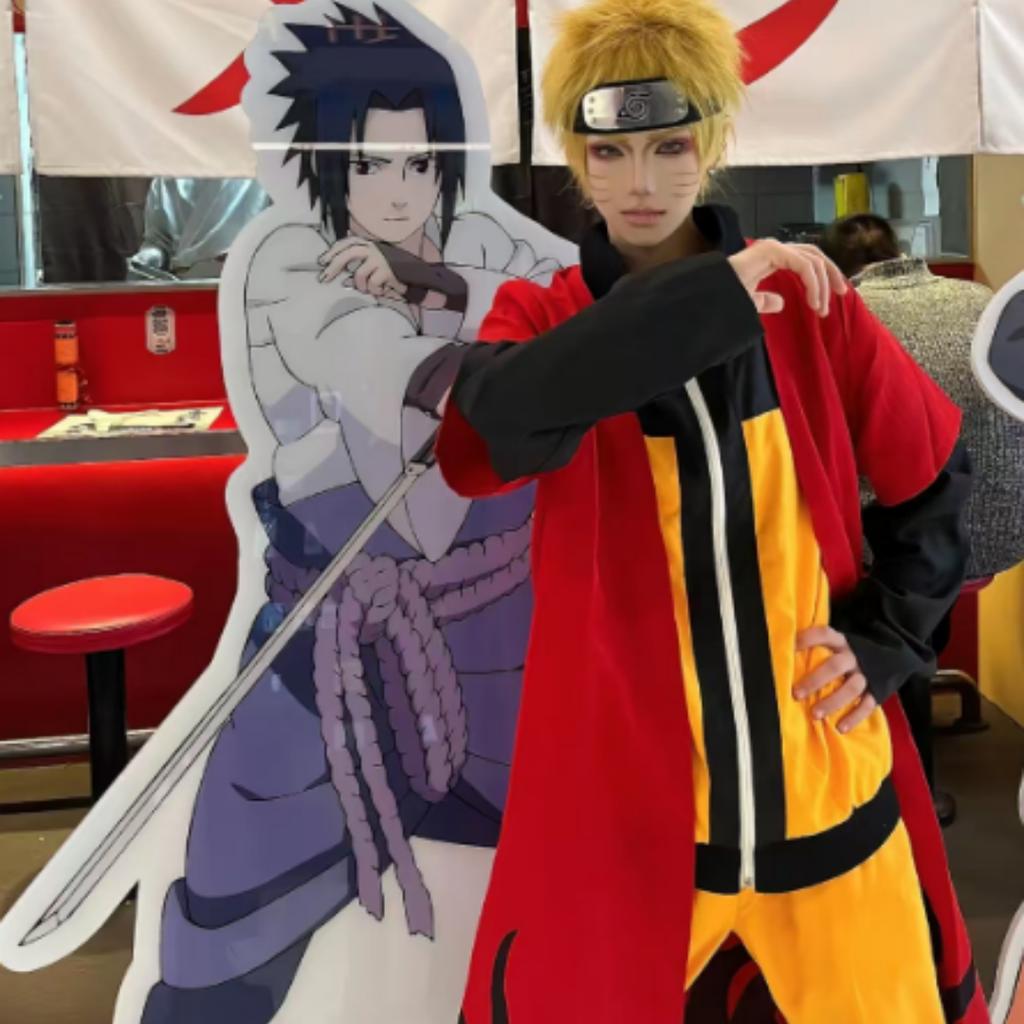 Uzumaki Akatsuki Cosplay Boys Girls Uzumaki Jacket Pants Headband Wig Props Child Uniform Kunai Halloween Costume