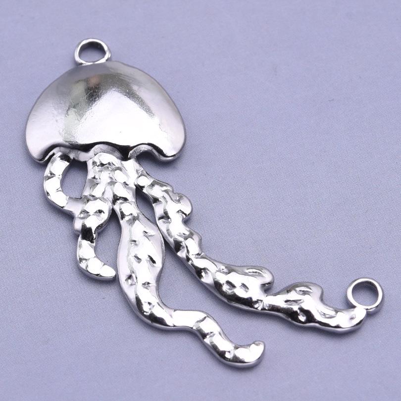 6pcs No Fade Sea Wave Shell Marine Organism Stainless Steel Charms For Jewelry Making Supplies DIY Women Men Pendant Waterproof
