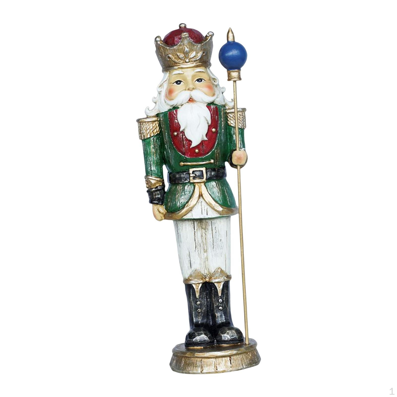 

10Inches Christmas Nutcracker Soldier Gifts,Holiday Party Home Display Desktop Wooden Green