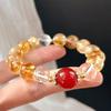 Vintage High Quality 10Mm Natural Citrine Chalcedony White Crystal Bracelet Bracelet.