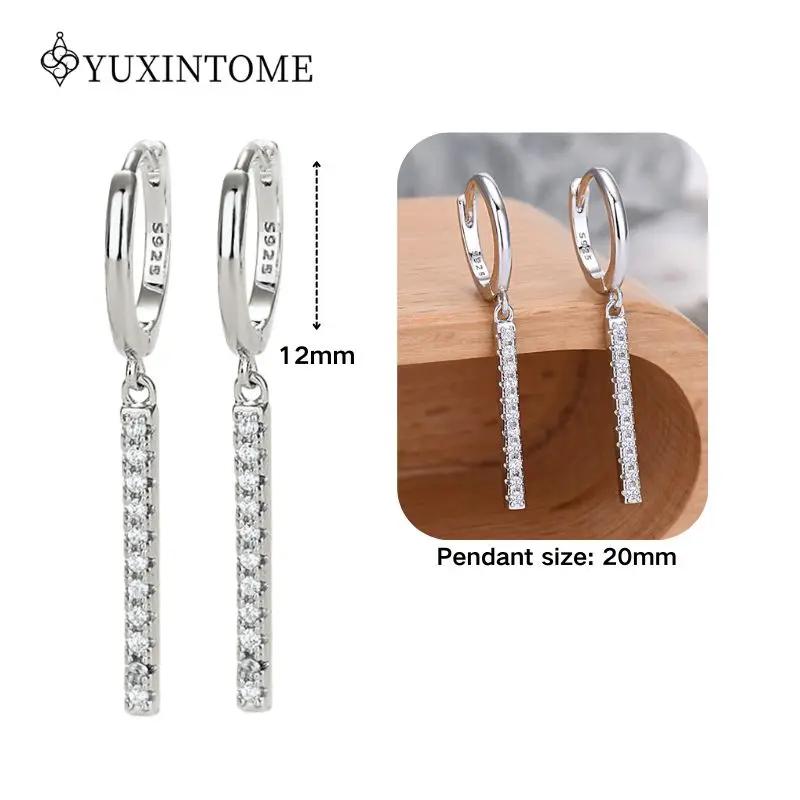 925 Silver Ear Needle Crystal White Zircon Silver Series Tassel Drop Earrings Luxury Fashion Party Jewelry Accessories