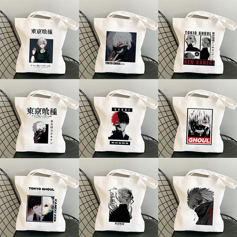 

Аниме Япония Kaneki Ken Tokyo Ghoul Женская сумка-шоппер Canva Bag Harajuku Готический стиль Большая вместительная сумка на плечо Винтажная сумка