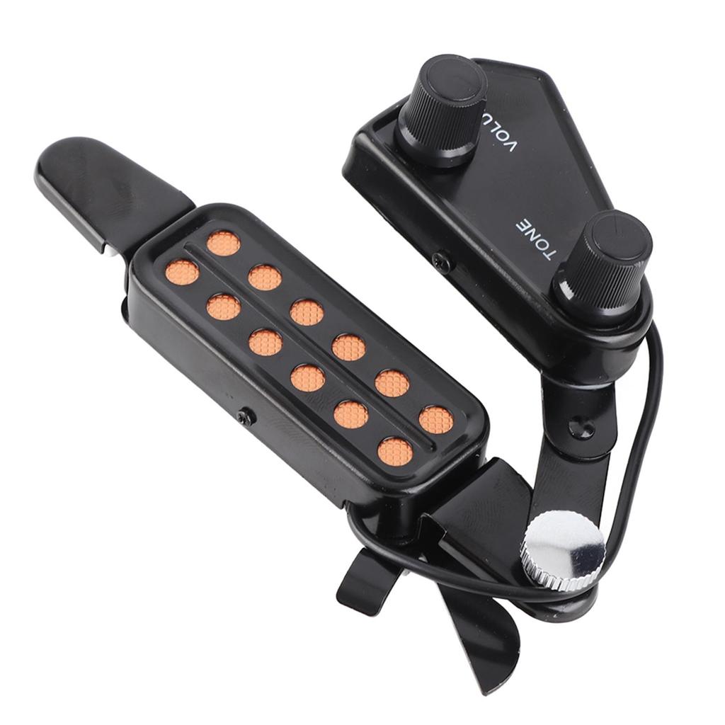 Guitar Pickup 12 Hole Acoustic Guitar Soundhole Pickup with Tone Volume Controller and Audio Cable