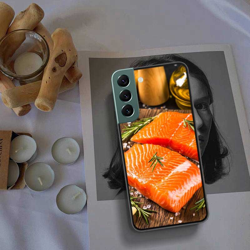 

Salmon Sashimi Phone Case For Samsung Galaxy S22 S25 Ultra S21 S10 Plus S26 Edge S20 S23 S24 FE Cover Silicone Soft TPU Clea Samsung S23 FE