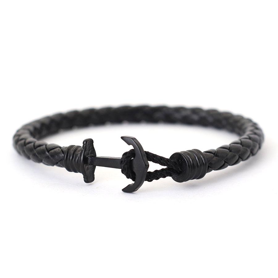 

Модный мужской кожаный браслет ручной работы, коричневый, винтажный, темно-синий, якорный браслет для верховой езды, кожаный браслет для пары