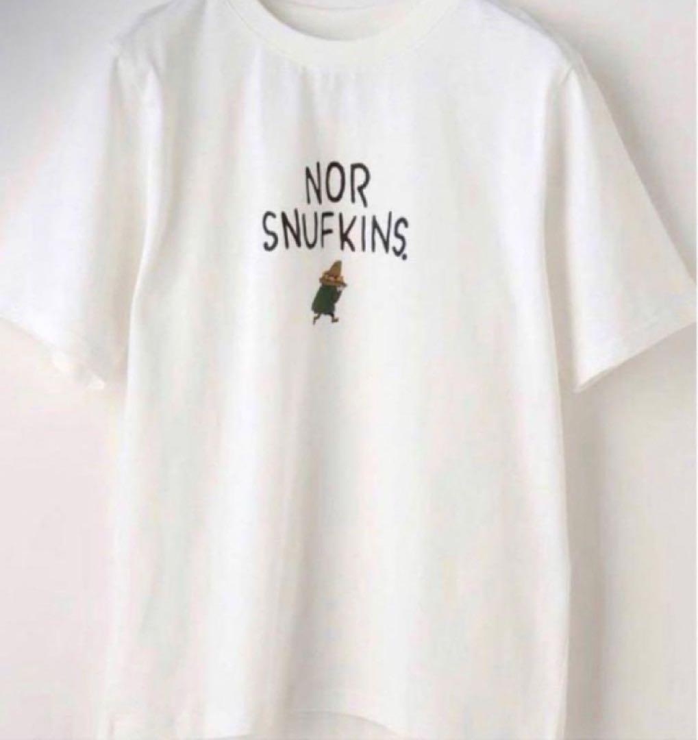 

[USED] Moomin Snufkin Short Sleeve T-Shirt, Nordic Style, White