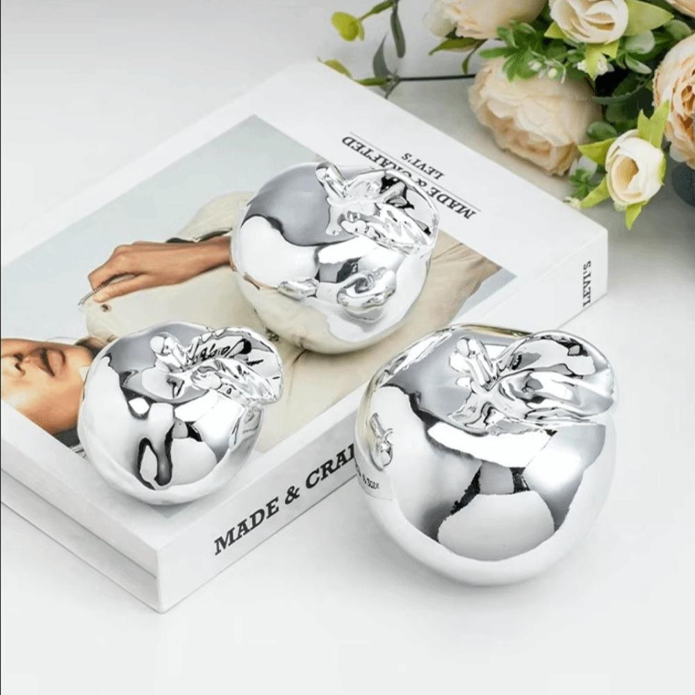 3 Sizes Ceramic Apple Figurines European Style Fruit Decoration Ornaments  Home Office