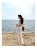 Island Chic: Sexy Lace Bandeau Swimsuit & Split Long Dress for Women