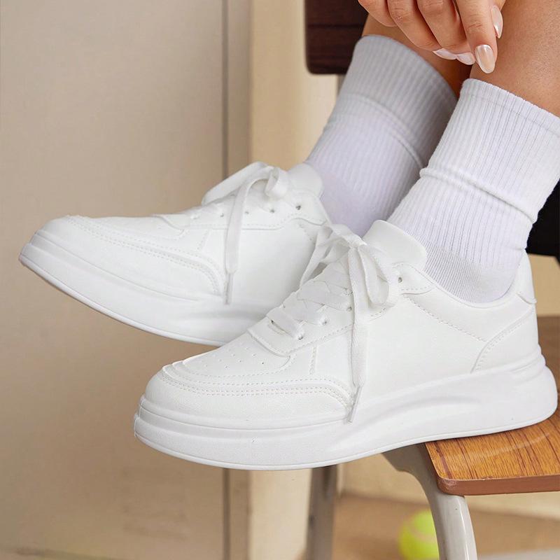 Height-increasing Lace-up Sports and Leisure Single Shoes Spring and Summer New Student Thick-soled Breathable Non-slip Board Shoes