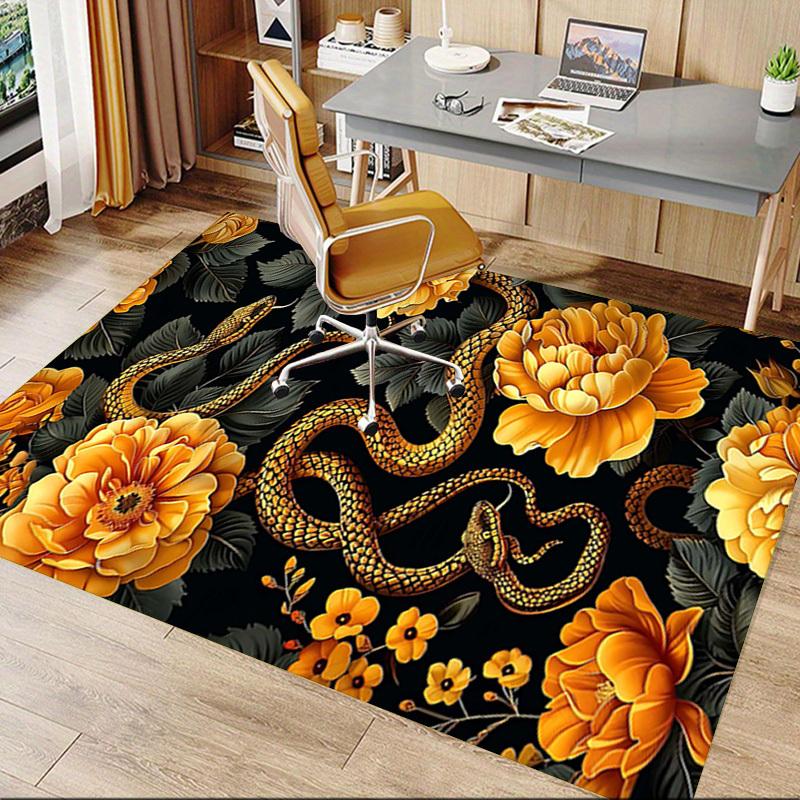 1PC Snake Flowers Anti-slip carpet, suitable for Office, bedroomand playrooms. It can also be used as a sofa footrest cover-W75