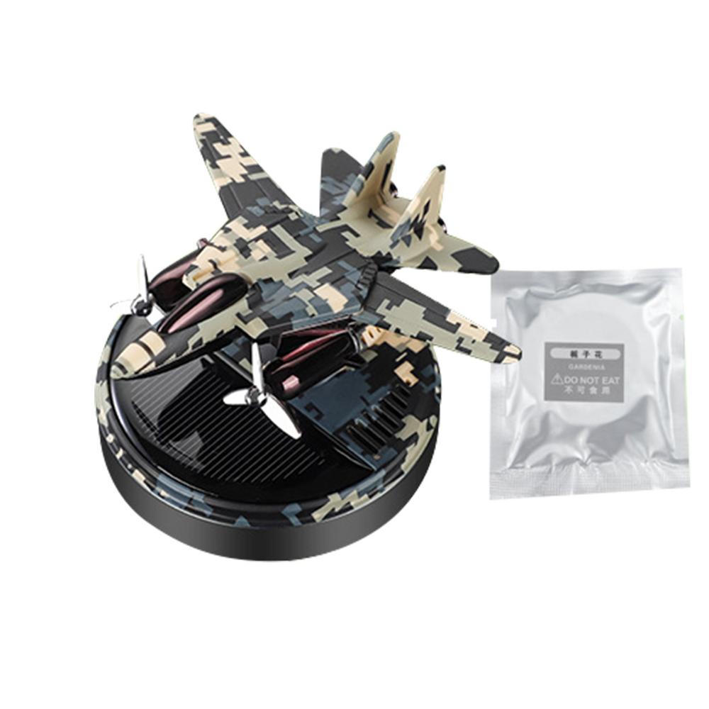 Solar Car Air Freshener Helicopter Automatic Rotation EssentialOil Diffuser Dashboard Camouflage Ornament Car Accessories