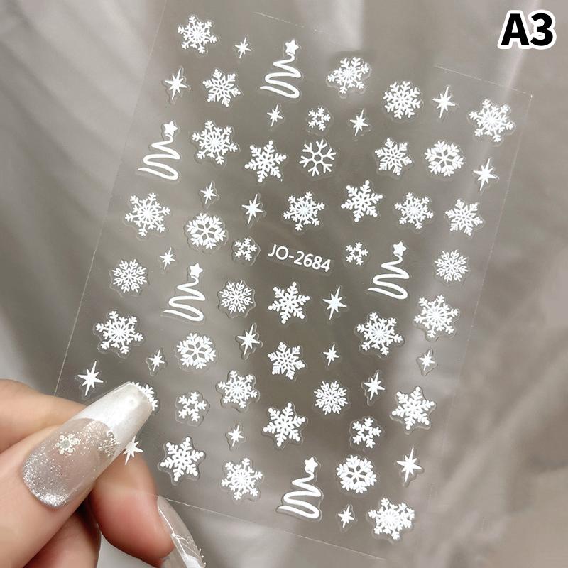 1 Sheet Christmas White Snowflakes Nail Stickers Snowflake Nail Decal Snowflake Xmas Slider