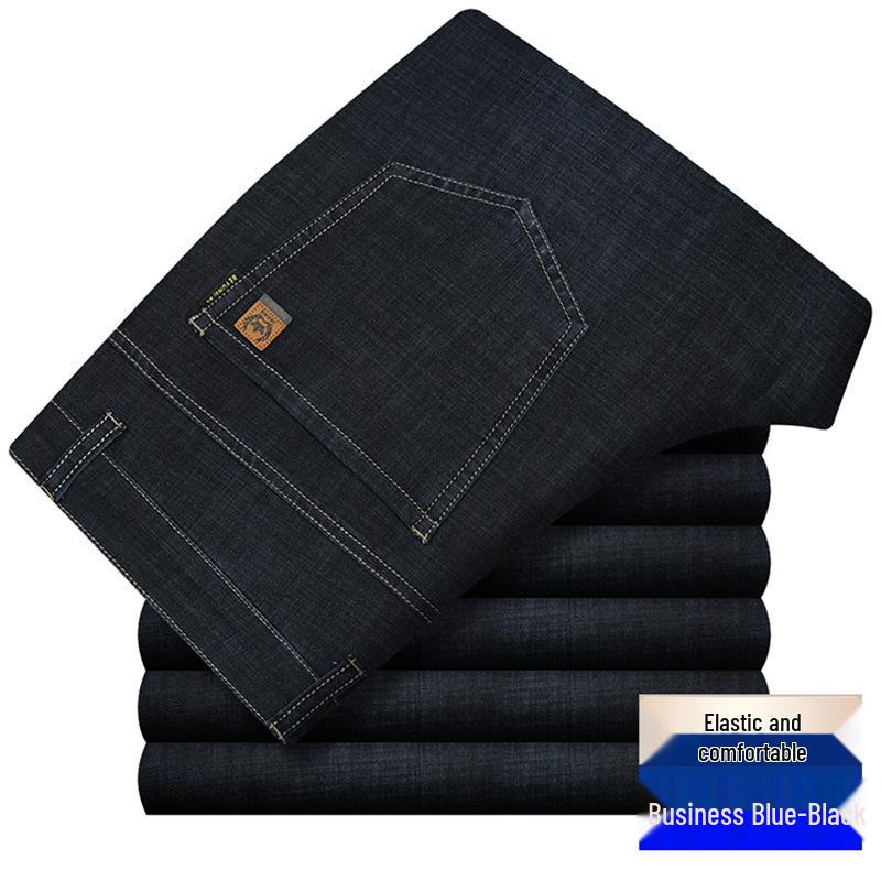 Herren Jeans mit hohem Bund, locker, dehnbar