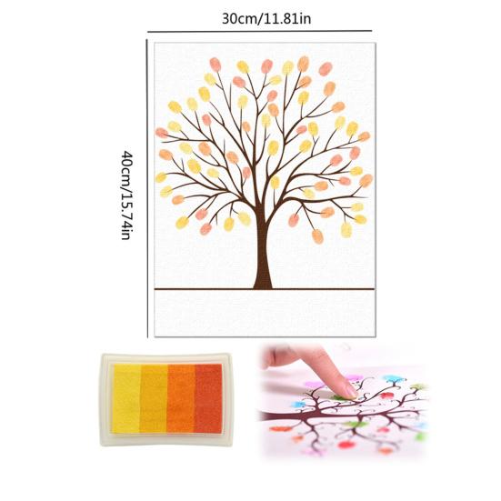 Wedding Birthday Party Sign in Signature Canvas Guest Book Fingerprint Painting