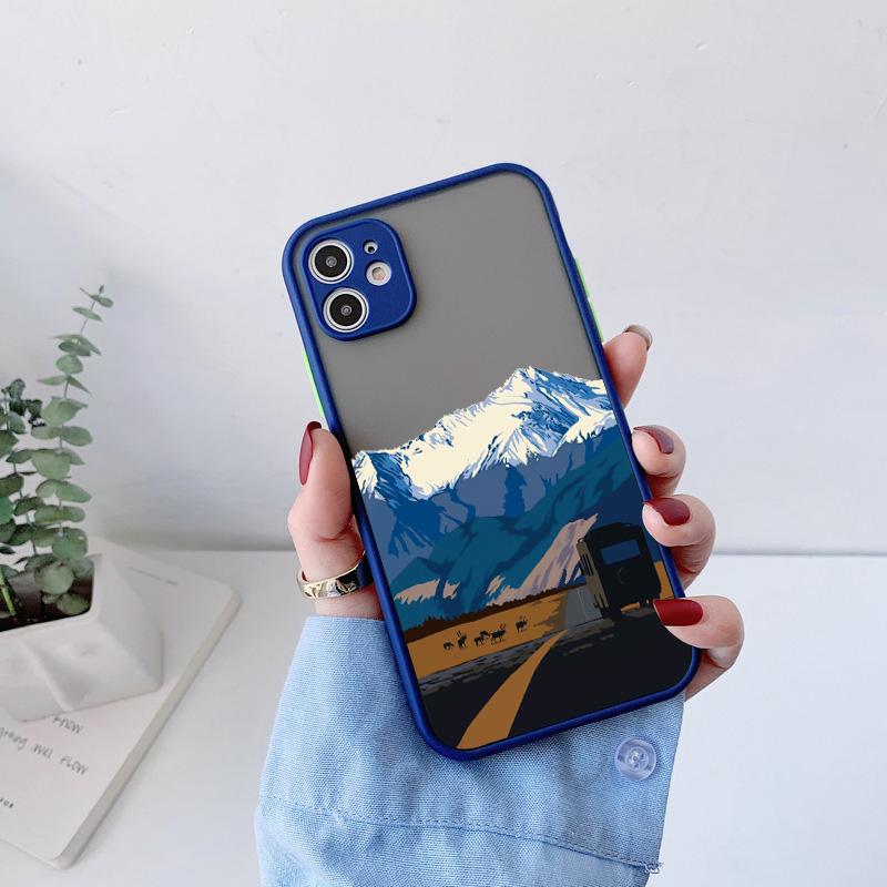 Hand Painted Phone Case For iphone X XS XR Scenery Shockproof Cases For iPhone 15 14 12 13 11 pro MAX Mini 7 8 Plus SE2 Cover