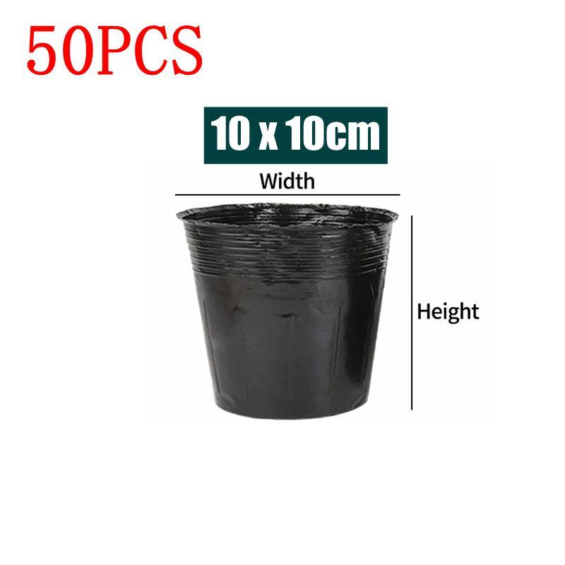 10/50/100Pcs Nursery Pot Garden Plastic Plant Seedling Cup Disposable Nutrient Bag Thickened Black Flowerpot Nutritional Bowl