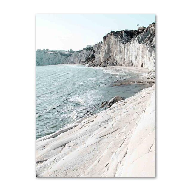 Nordic Posters and Prints For Wall Palm Tree Bird And Dolphin Beach Bridge Wall Art Canvas Painting For Living Room Decor