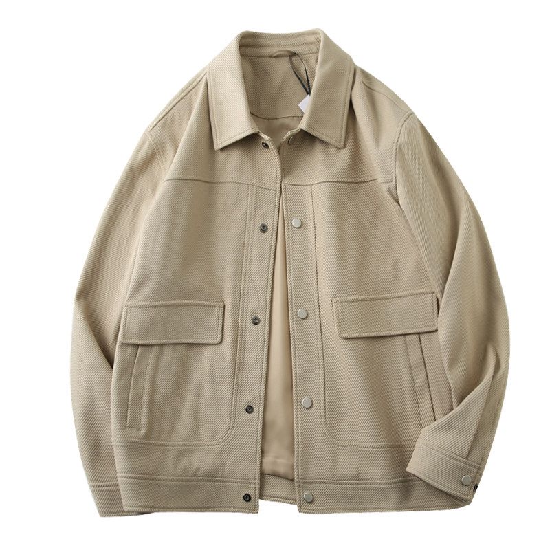 Spring and Autumn Texture Export Original Tail Single Lapel Parka Khaki L