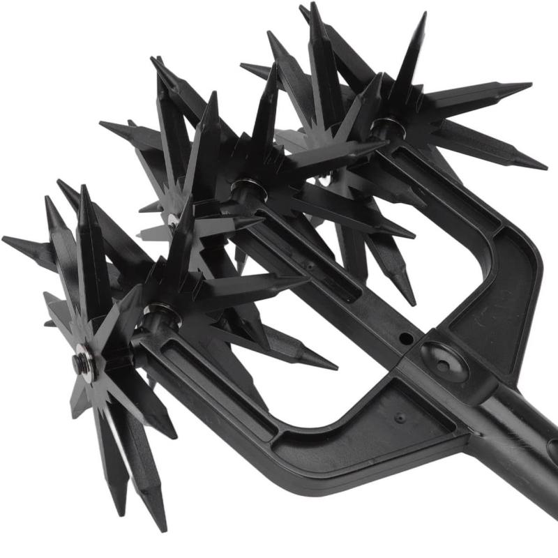 Motocultor Rotativ de Grădină 2 în 1, Scarificator de Gazon, Aerator de Sol, Unealtă de Grădinărit, Plivit, Săpat, Unealtă de Răsturnat Iarba, Aerator de Sol Afânat