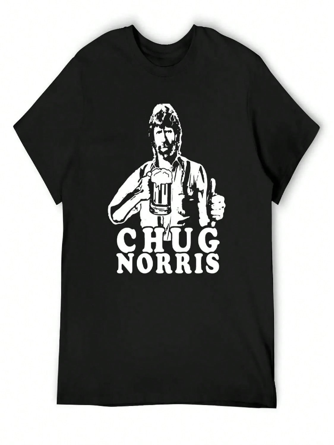 Funny Beer Chug Norris Cool Drinking Beer Witty Craft Alcohol 80s Party Hilarious Vintage Movie T-Shirt S разноцветный
