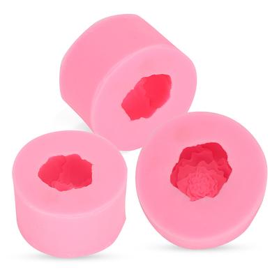 3 Piezas Encantadoras Distintivas Forma Redonda de Flor Velas para Pastel Jabón Molde de Silicona Herramienta DIY Accesorios
