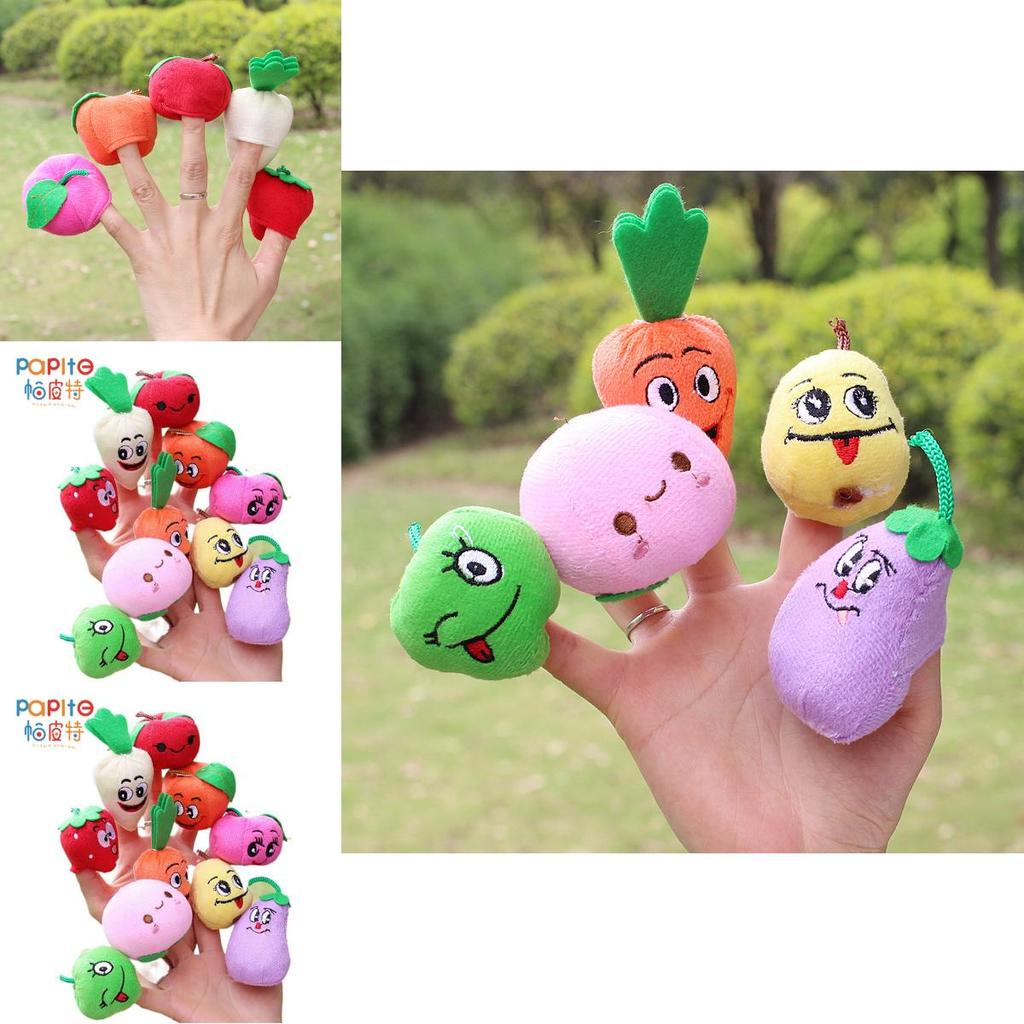 Apple Plush Finger Puppet Set With Pp Cotton Filling For Kids Educational Play Special Characters Included
