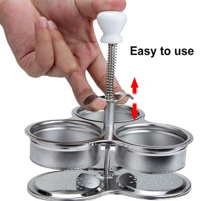 3 Rostfria Galler Äggkokare Äggkokare 3 Rostfria Galler för Att Koka Ägg Non Stick Fickäggkoppar Äggkokare
