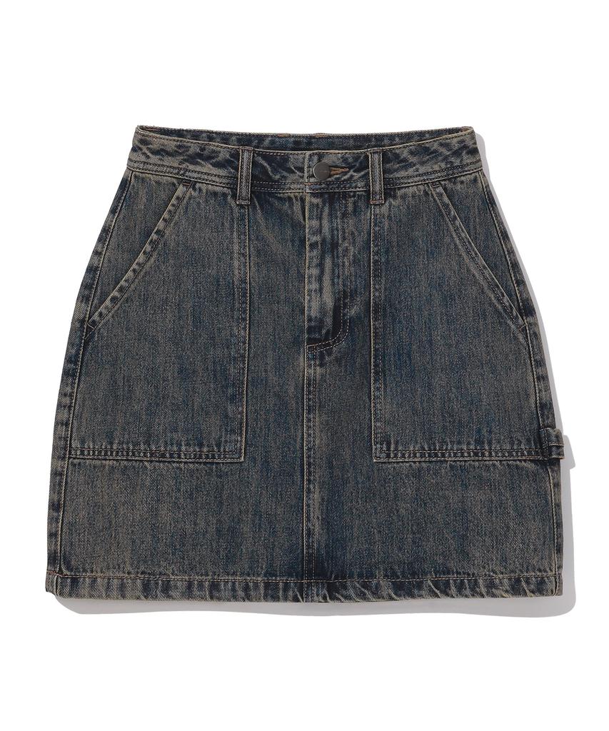 BEENTRILL Sunday Fatigue Denim Mini Skirt (Indigo)