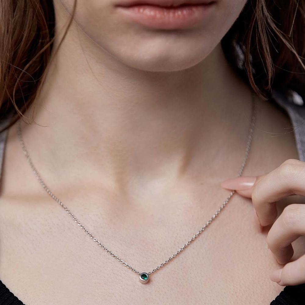 Daily Bezel Necklace _Green