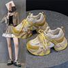 Dad shoes spring and autumn new leather soft sole high energy thick sole small sports shoes