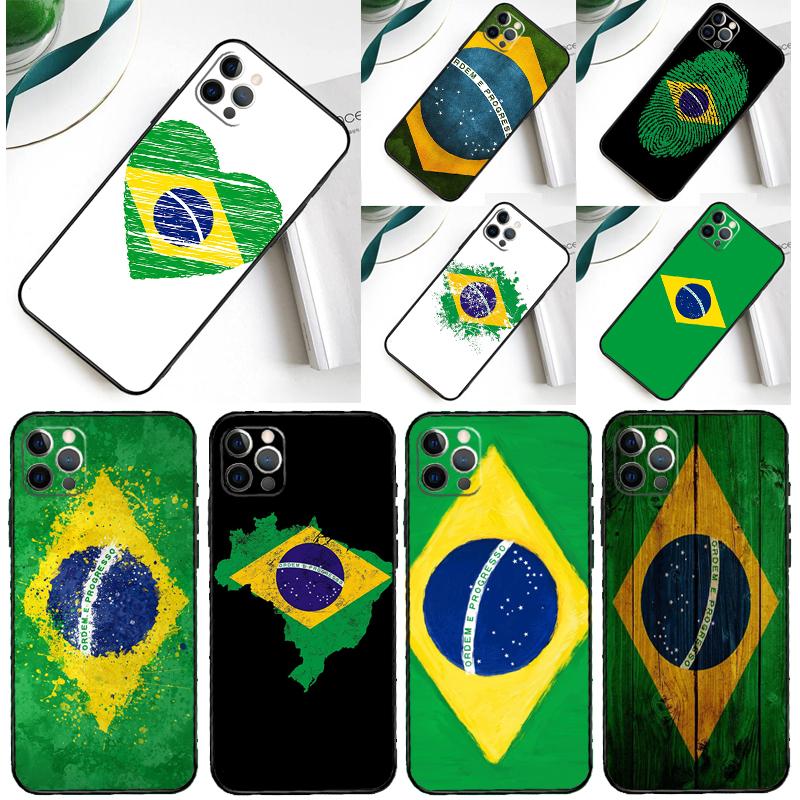 Brazil Brazilian Flag Phone Case For iPhone 16 15 13 11 12 14 Pro Max Mini X XR XS Max Plus Soft Cover