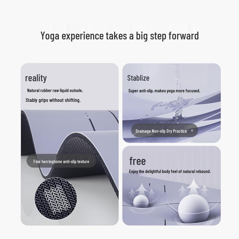 Professionelle Anti-Rutsch Yoga-Matte aus Naturkautschuk, 80 cm breit