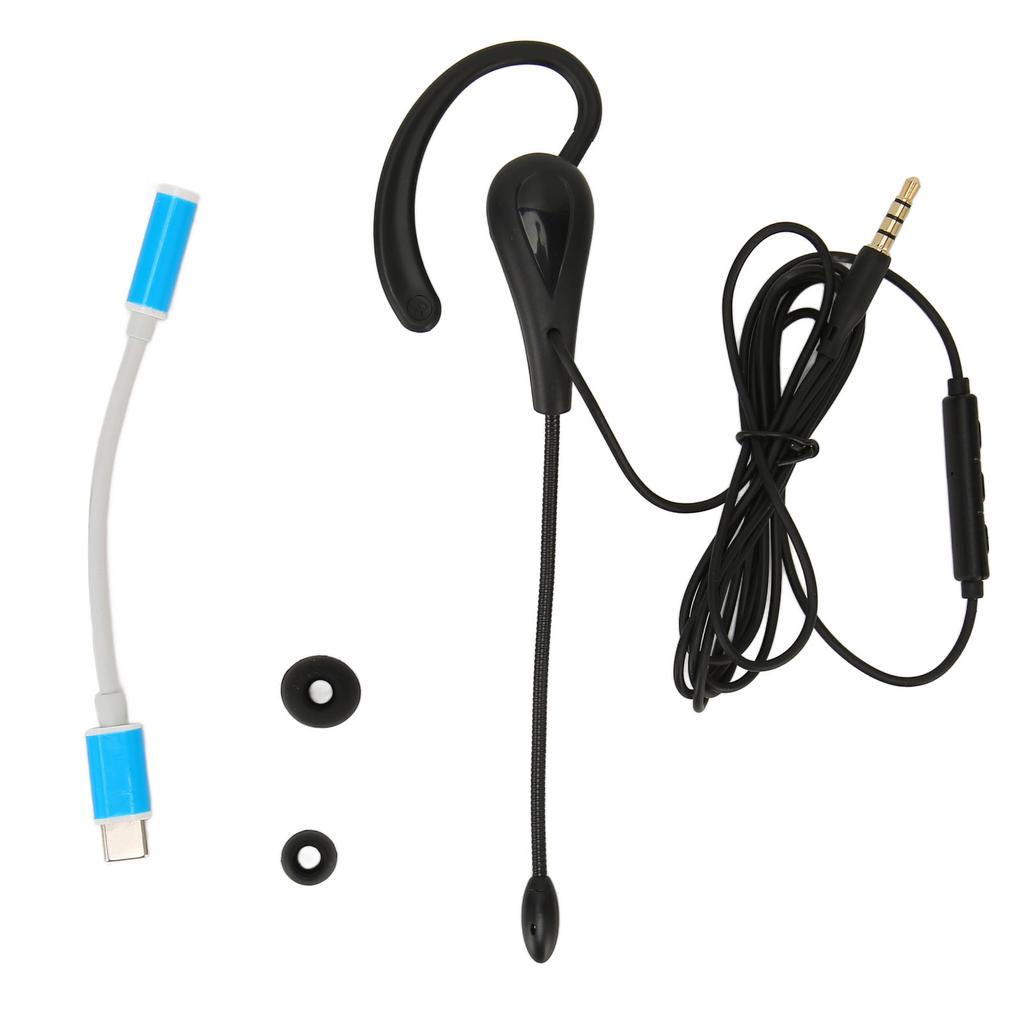 Single Ear Headset with Microphone Wired Noise Cancelling Lightweight Monaural Earpiece Headset For