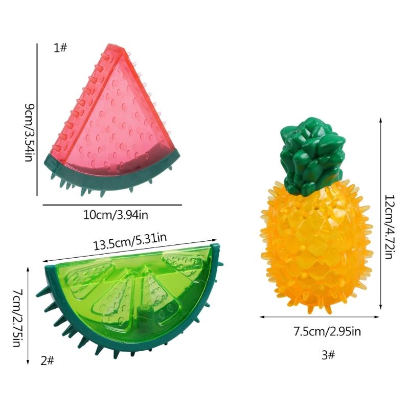 Pet Molar Chew Toy Fruit Shape Safe Flexible Chew Toys Teeth Clean Training Toy for Dogs Safe Silicone Chew Resistant