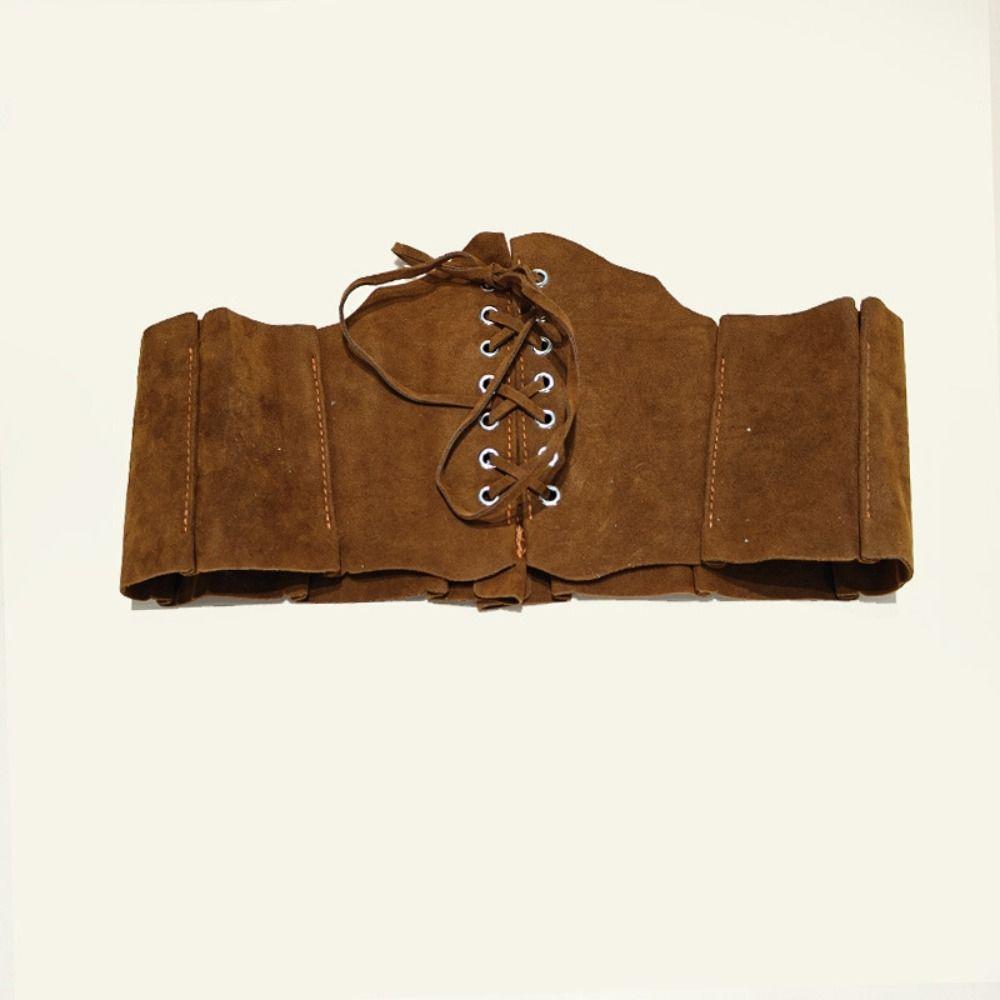 Verstellbares PU-Leder-Korsett PU-Leder Wildleder Breiter Gürtel Gothic Western Cowboy-Gürtel Mädchen