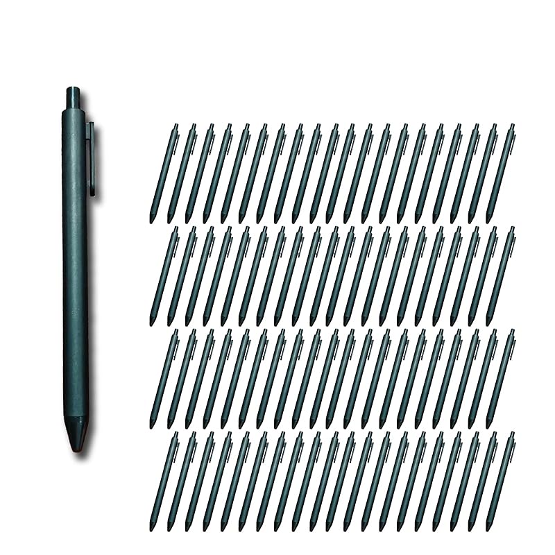 

ballpoint pen 100 pieces 1mm Knock type black color matte texture Mon amulette