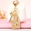 Sparkling Rhinestone Keychain Pendant Chic Accessory For Couples Creative Gift Idea