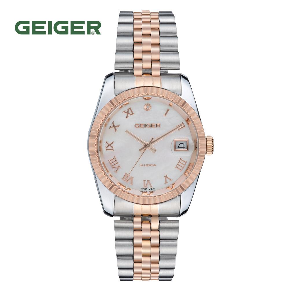 

Geiger GE8054RGCBM Перламутровые мужские металлические часы с бриллиантами