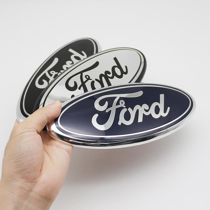 KLYC3 1PC Metal 22.5cm Front Grille Logo Hood Sticker Trunk Accessories For Ford Focus mk2 mk3 Fiesta mk7 Ranger Mondeo mk4 S-MAX Kuga