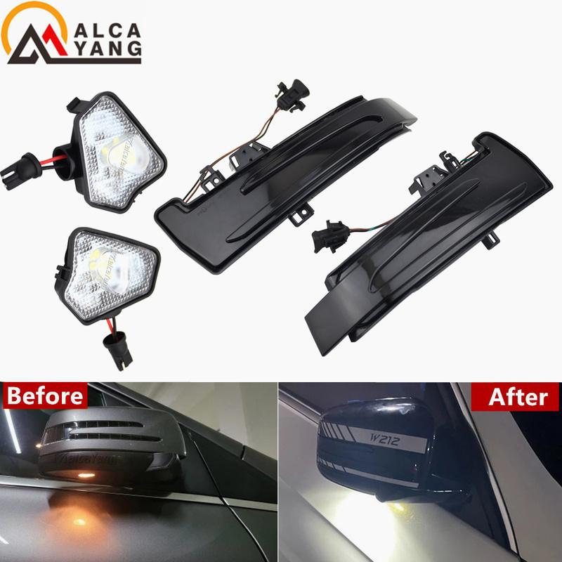 Dynamic Turn Signal LED Light Side Mirror Indicator Puddle Lamp For Mercedes Benz W204 CLA A B C E S GLA GLK CLS Class W176 W212