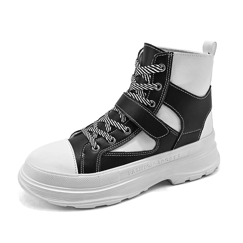 Fashion Black High Top Chunky Sneakers Men Streetwear Platform Lightweight Mens Trainers Casual Designer Shoes Male Sneakers