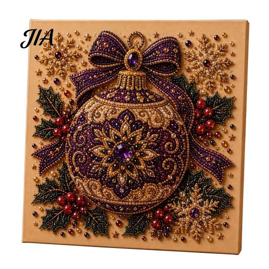 Creative Hobby Kits Christmas Faux Pearl Art Kit, Tree Wreath Painting DIY Kids Holiday Gifts Sparkling Diamond Craft Kit for Adults, Wall Decor Gem