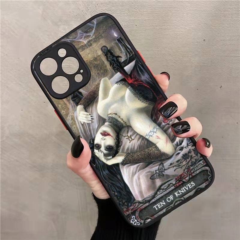 Gotická upírska tarotová obálka na telefón matná priehľadná Pre iphone 7 8 11 12 13 plus mini x xs xr pro max kryt