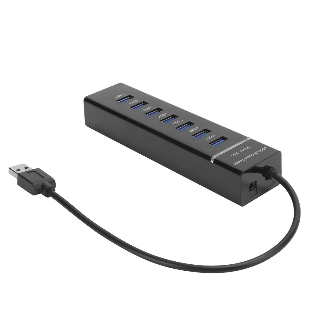 USB 3.0 Hub 7Port Splitter with Blue LED Indicator High Speed 5Gbps BYLP107 DC 5V