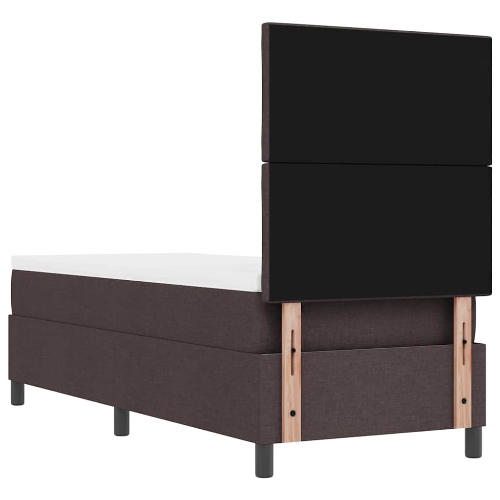 Boxspring bed with headboard Dark Brown 80 x 200 cm Fabric